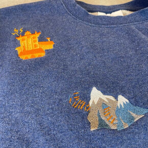 Walt Disney World Embroidered Icons Sweatshirt S Small Blue - Picture 9 of 11